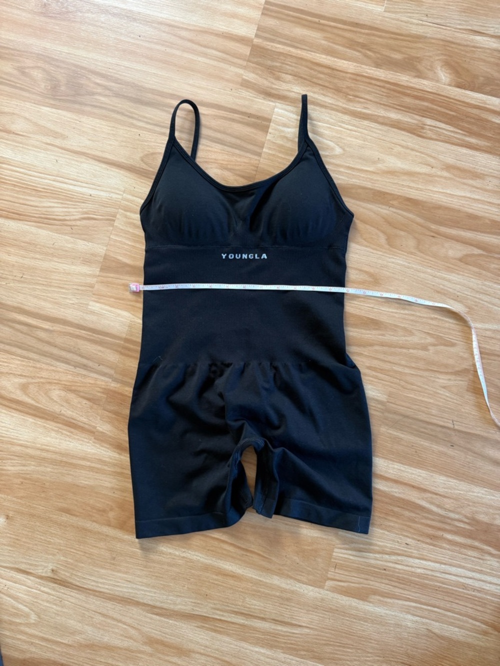 Awesome YoungLA W346 Core Hourglass Bodysuit with Butt Ruching - Black - Sz M